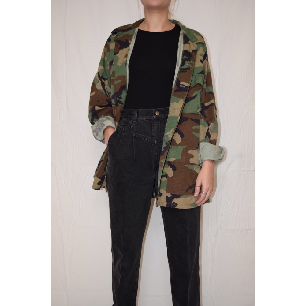 Oversized Camo Army Utility Jacket
